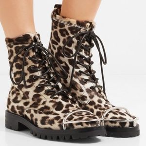 ALEXANDER WANG LEOPARD LACE UP BOOTS Size 10 NEW!